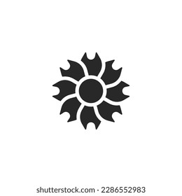 Icono de flor, icono de signo de flor aislado, ilustración vectorial