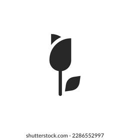 Icono de flor, icono de signo de flor aislado, ilustración vectorial