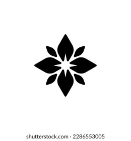 Icono de flor, icono de signo de flor aislado, ilustración vectorial