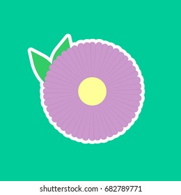 Flower icon, isolated sticker, flat design template, vector illustration