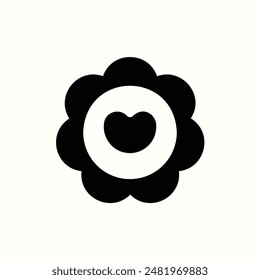 flower icon, isolated womens day theme icon in glyph style
