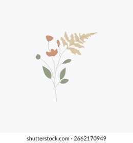 Icono de la flor con las hojas Vector