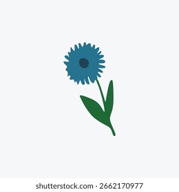 Ícone De Flor Com Vetor De Folhas