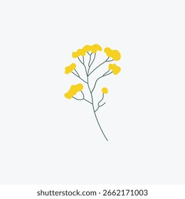 Icono de la flor con las hojas Vector