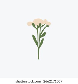 Flower Icon With Leaves Vector