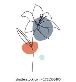 Flower icon Line art. Abstract minimal flora design for cover, prints, fabric and wallpaper. Vector illustration