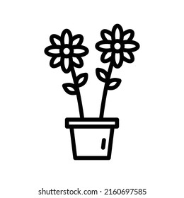 Flower Icon. Line Art Style Design Isolated On White Background