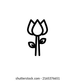 Flower Icon. Line Art Style Design Isolated On White Background