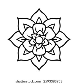 Flower icon line art vector. Modern decorative flowers in sketchy style.