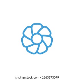 Icono de flores. Plantilla de diseño de línea. Ilustración del vector
