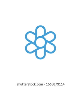 Icono de flores. Plantilla de diseño de línea. Ilustración del vector