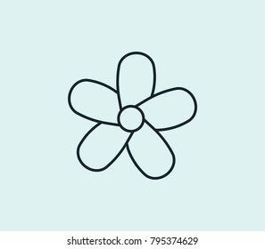 Flower icon line isolated on clean background. Floral concept drawing icon line in modern style. Vector illustration for your web site mobile logo app UI design.