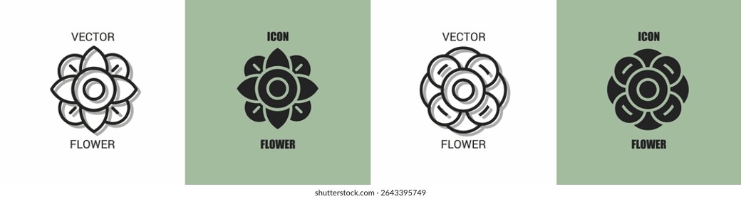 Flower icon line. Flower vector illustration.