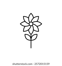 Flower icon in liner stroke style