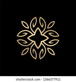 Flower icon logo design template