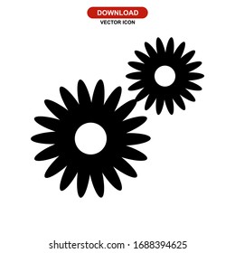 flower icon or logo isolated sign symbol vector illustration - high quality black style vector icons
