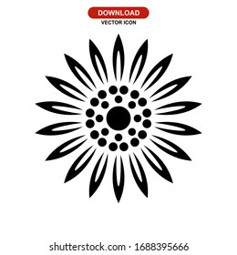 flower icon or logo isolated sign symbol vector illustration - high quality black style vector icons

