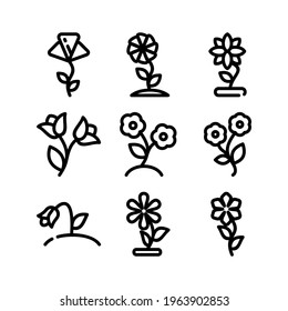 icono de flor o logotipo símbolo de signo aislado ilustración vectorial - Colección de iconos vectoriales de estilo negro de alta calidad

