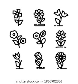 flower icon or logo isolated sign symbol vector illustration - Collection of high quality black style vector icons
