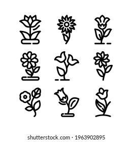 flower icon or logo isolated sign symbol vector illustration - Collection of high quality black style vector icons
