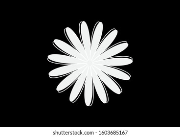 flower icon or logo on a black background