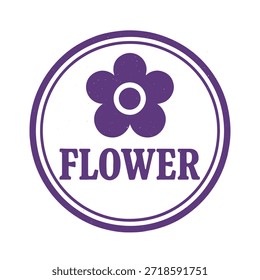 Vector del sello del logotipo del icono de la flor sobre fondo blanco
Icono de sello de Vector
