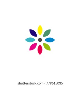 flower icon logo vector 