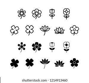 Flower Icon Logo Vector Symbol. Clover Icon