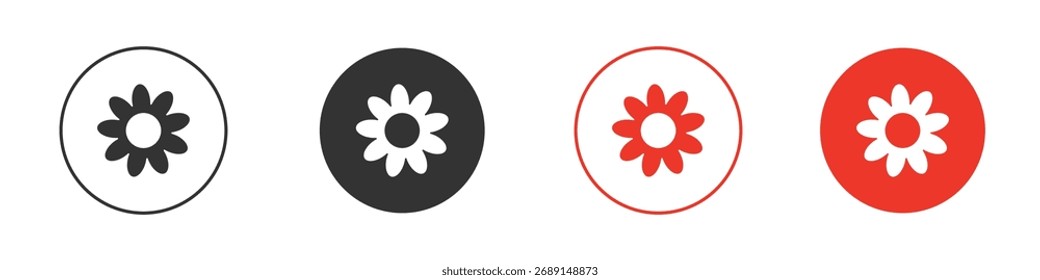 Icono de la flor Logos. Plantilla de diseño de icono de Vector plano