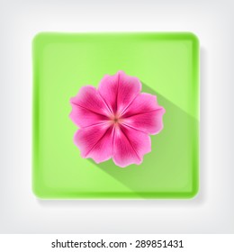 Flower. Icon with long shadow. EPS10 vector
