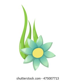 Flower icon nature plant isolated on white