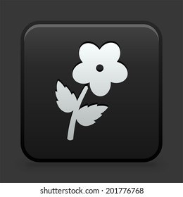 Blumensymbol auf Schwarz-Weiß-Taste 