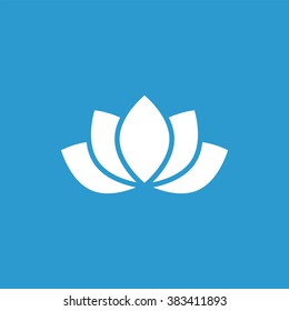 flower icon, on blue background