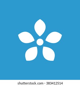 flower icon, on blue background