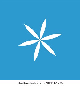 flower icon, on blue background