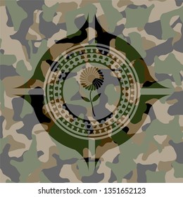 flower icon on camo pattern