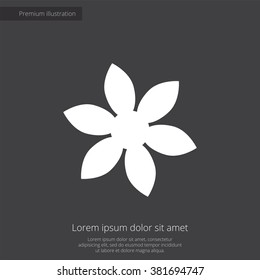 flower icon, on dark background