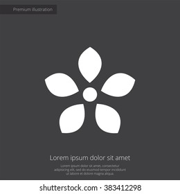 flower icon, on dark background