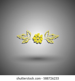 Flower icon on grey background - Vector
