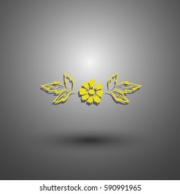 Flower icon on grey background - Vector
