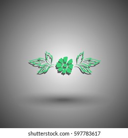 Flower icon on grey background - Vector