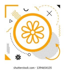 Flower icon on modern background	
