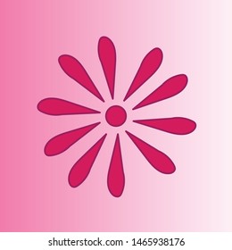 Flower Icon On Pink Background