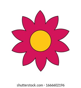 Icono de flor en fondo blanco