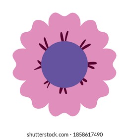 icono de flor en el diseño de ilustraciones vectoriales de fondo blanco