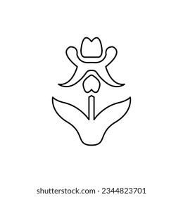 flower icon on a white background, vector illustration