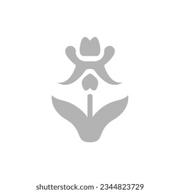 Blumensymbol auf weißem Hintergrund, Vektorgrafik