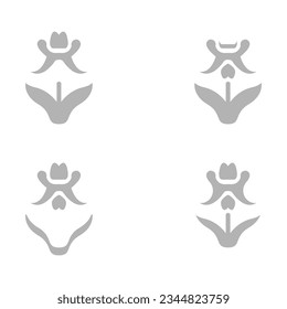 Blumensymbol auf weißem Hintergrund, Vektorgrafik