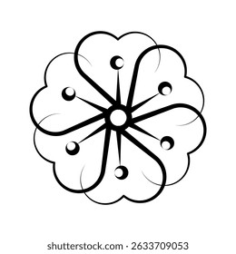 Icono de la flor en el fondo blanco