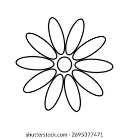 ícone de flor no plano de fundo branco